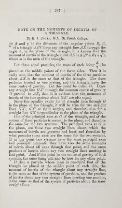 Note on the moments of inertia of a triangle.