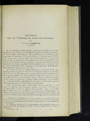 Aphorismen über die Verhütung der Ueberschwemmungen
