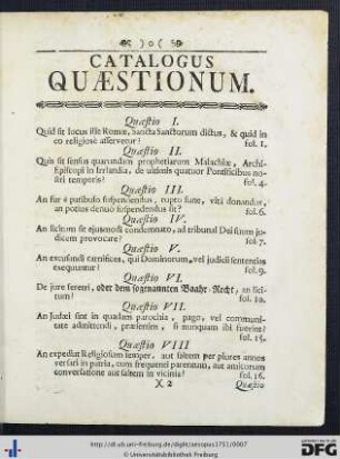 Catalogus Quaestionum.