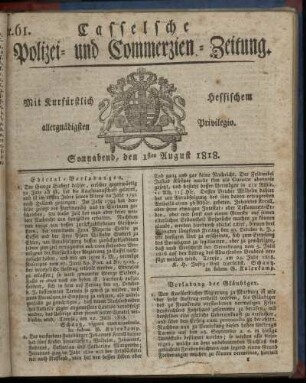 Nr. 61, Sonnabend, den 1sten August 1818