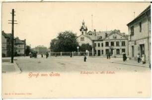 Cotta. Schulplatz und alte Schule