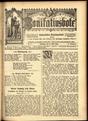 Erste Ausgabe vom Sonntag, den 10. Mai 1903.