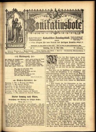 Erste Ausgabe vom Sonntag, den 10. Mai 1903.