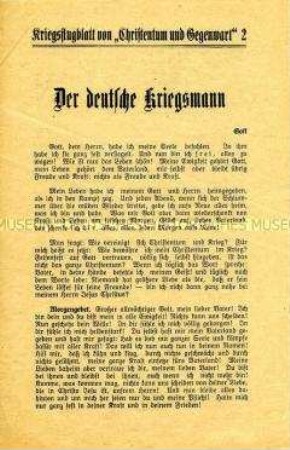 Flugschrift "Der deutsche Kriegsmann"