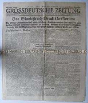 Nationalsozialistische Tageszeitung "Grossdeutsche Zeitung" u.a. zum Prozess gegen die Verantwortlichen des Hitler-Putsches 1923