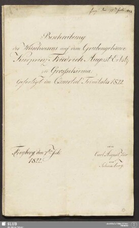 Beschreibung des Wäschwesens auf dem Grubengebäude Kurprinz Friedrich August Erbst: zu Grossschirma - 18.6483 4.