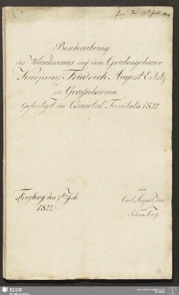 Beschreibung des Wäschwesens auf dem Grubengebäude Kurprinz Friedrich August Erbst: zu Grossschirma - 18.6483 4.