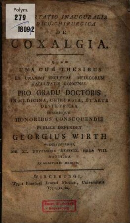 Dissertatio inauguralis medico-chirurgica de coxalgia