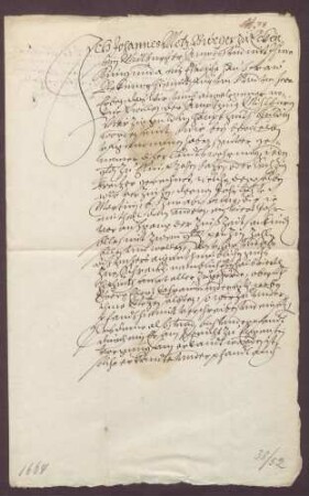 Gültverschreibung des Johannes Metz und seiner Frau Kunigunda, beide zu Eggenstein, über 40 Gulden Hauptgut, für das sie jährlich zwei Gulden an die Amtsverwaltung zu Mühlburg zahlen.