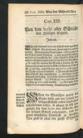 Cap. XIII. Von dem Stylo oder Schreib-Art Heiliger Schrift.