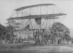Flugapparat von Maxim, Versuchsstand : Technikgeschichte | Fliegende Menschen | Flugzeuge | Projekte und Versuche