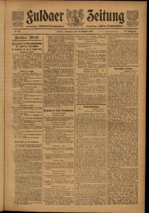 Zweite Ausgabe vom Samstag, den 12. August 1905.