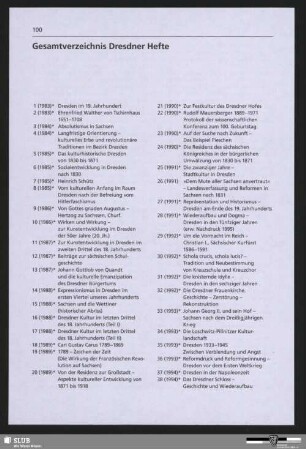 Gesamtverzeichnis Dresdner Hefte