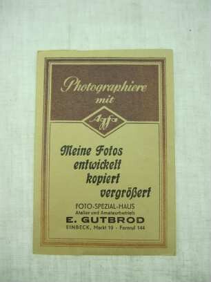 Verpackung / Fototasche "Agfa"/ Foto-Gutbrod, Einbeck
