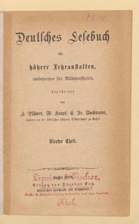 Theil 4, [Schülerband]: [Theil 4, [Schülerband]]