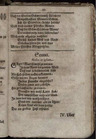 Sonnet. Nosce te ipsum