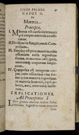 Caput II. De Materia.