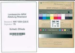 Entnazifizierung Elfriede Schladt , geb. 06.10.1922 ()