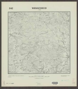 542 Wegscheid (west) ; Topographische Karte von Bayern 1:25.000 [Positionsblätter]