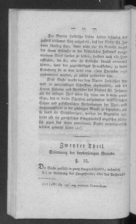 Zweyter Theil. Erörterung der behderseitigen Gründe.