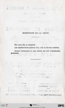 Conditions de la vente