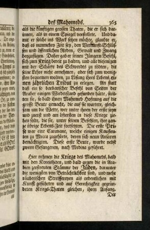 365-375, Hier nehmen die Kriege des Mahomeds, ...