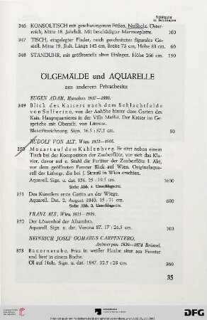 Ölgemälde und Aquarelle (Nr. 349-363)