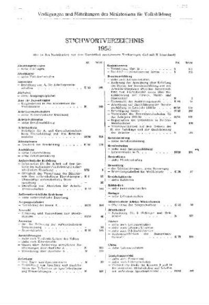 Stichwortverzeichnis 1958
