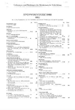 Stichwortverzeichnis 1958