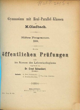 Programm. 1887/88 = 11