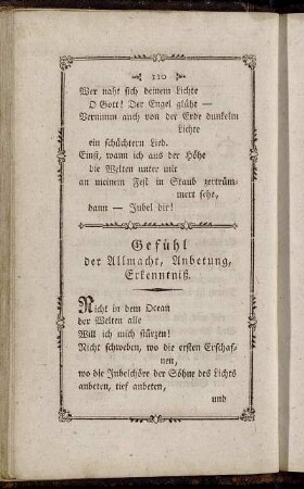 Gefühl der Allmacht, Anbetung, Erkenntniß