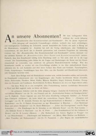 An unsere Abonnenten!