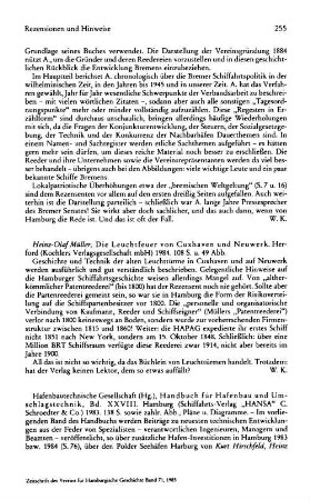Müller, Heinz-Olaf :: Die Leuchtfeuer von Cuxhaven und Neuwerk : Herford, Koehler, 1984
