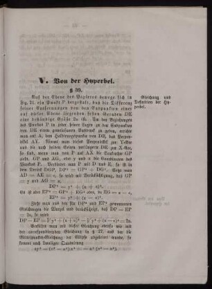 V. Von der Hyperbel
