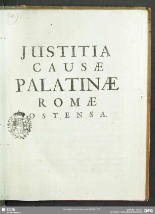 Justitia Causae Palatinae Romae Ostensa