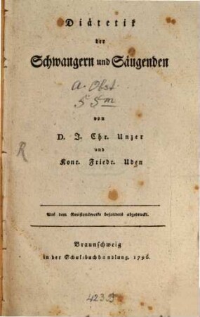 Diätetik der Schwangern und Säugenden