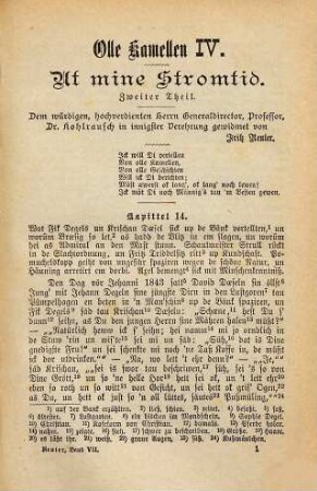 Sämmtliche Werke, 7. Olle Kamellen IV und V: Ut mine Stromtid, 2. und 3. Theil