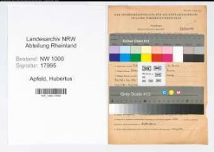 Entnazifizierung Hubertus Apfeld, geb. 30.08.1897 (Polizeibeamter)