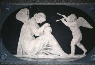 Amor weckt die schlummernde Psyche durch Flötenspiel