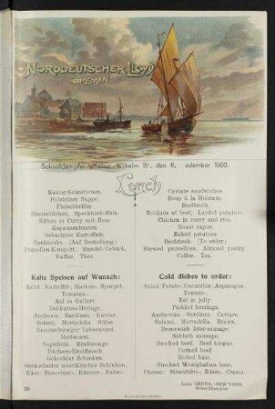 Lunch auf der "Kaiser Wilhelm II."