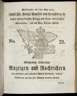 No. 23. Montags, den 7ten May 1779.
