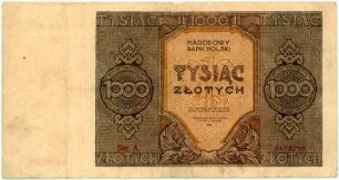Geldschein, 1.000 Złotych, 1945