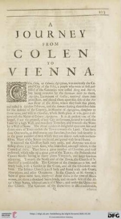 A Journey from Colen to Vienna