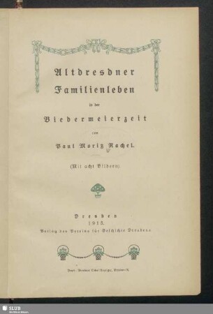 Altdresdner Familienleben in der Biedermeierzeit