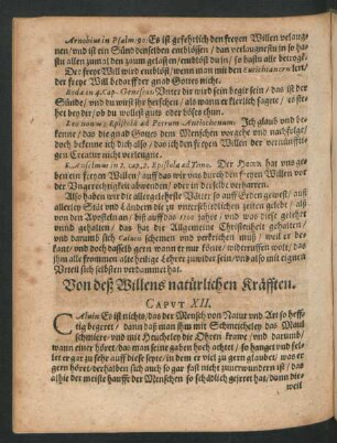 Von deß Willens natürlichen Kräfften. Caput XII.