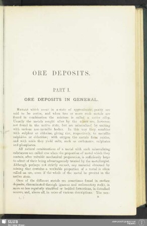 Part I. Ore deposits in general