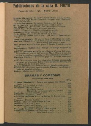 Publicaciones de la casa B. Fueyo