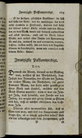 Zwanzigste Passionspredigt.