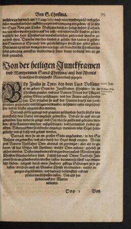 Von der heiligen Junckfrawen und Martyrinnen Sanct Christina ...