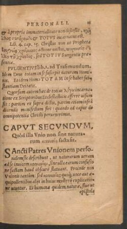Caput Secundum, Quod illa Unio non sine naturarum ... facta sit.